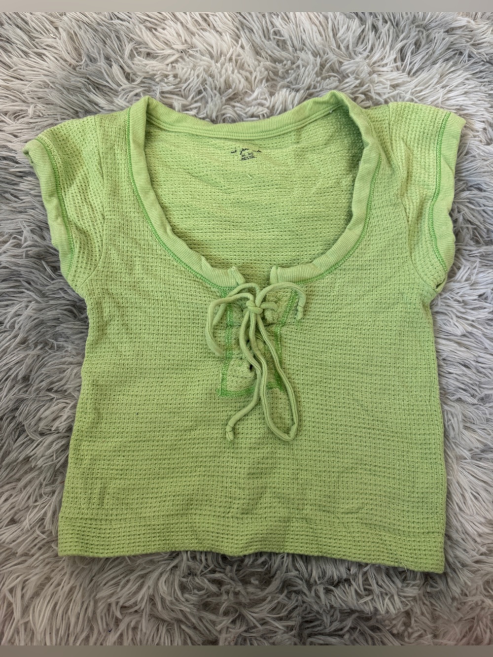Urban Outfitters Lime Knit Tank with Tie Neck Detail